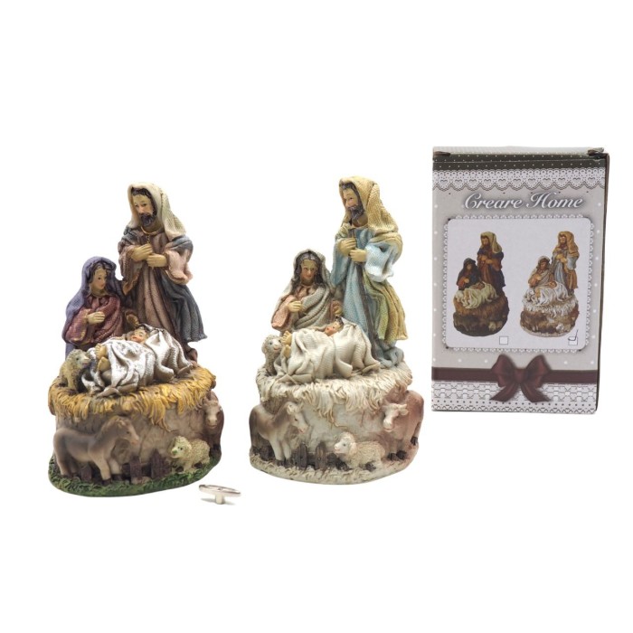 CARILLON SACRA FAMIGLIA H15.5 D9.5CM 2 ASSORTITI